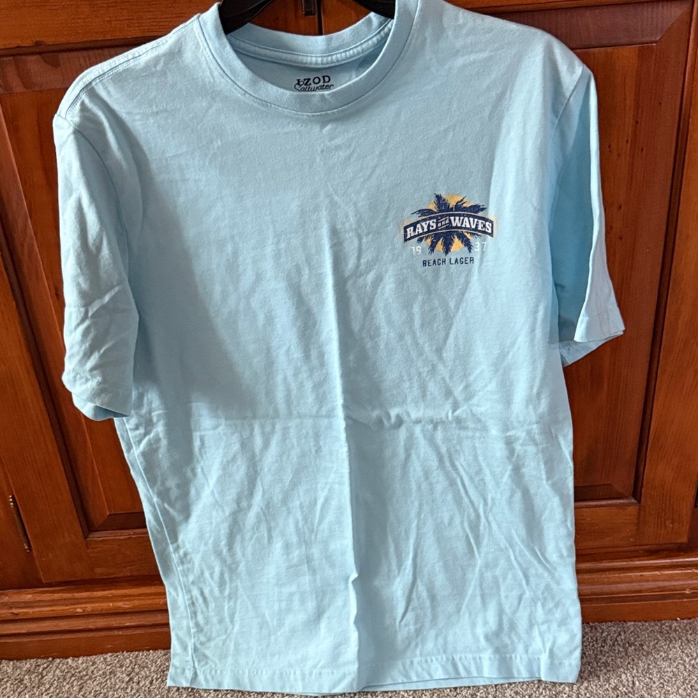 Izod Light Blue Short Sleeve Tee beach lager